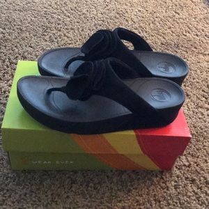 Black wedge sandal